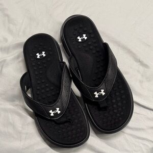 Under Armour Black Sandals with Logo